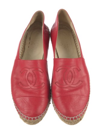 Chanel Interlocking CC Logo Leather Espadrilles