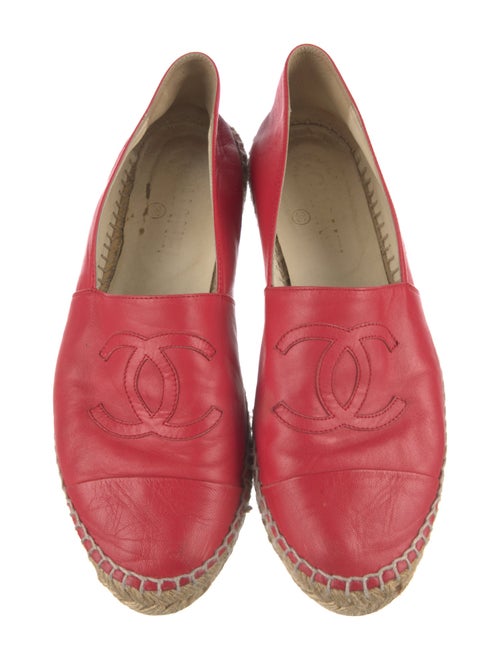 Chanel Interlocking CC Logo Leather Espadrilles