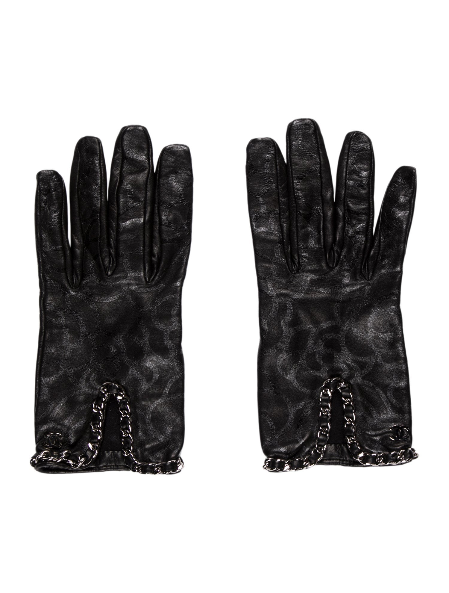 Chanel CC Embellished Lambskin Gloves