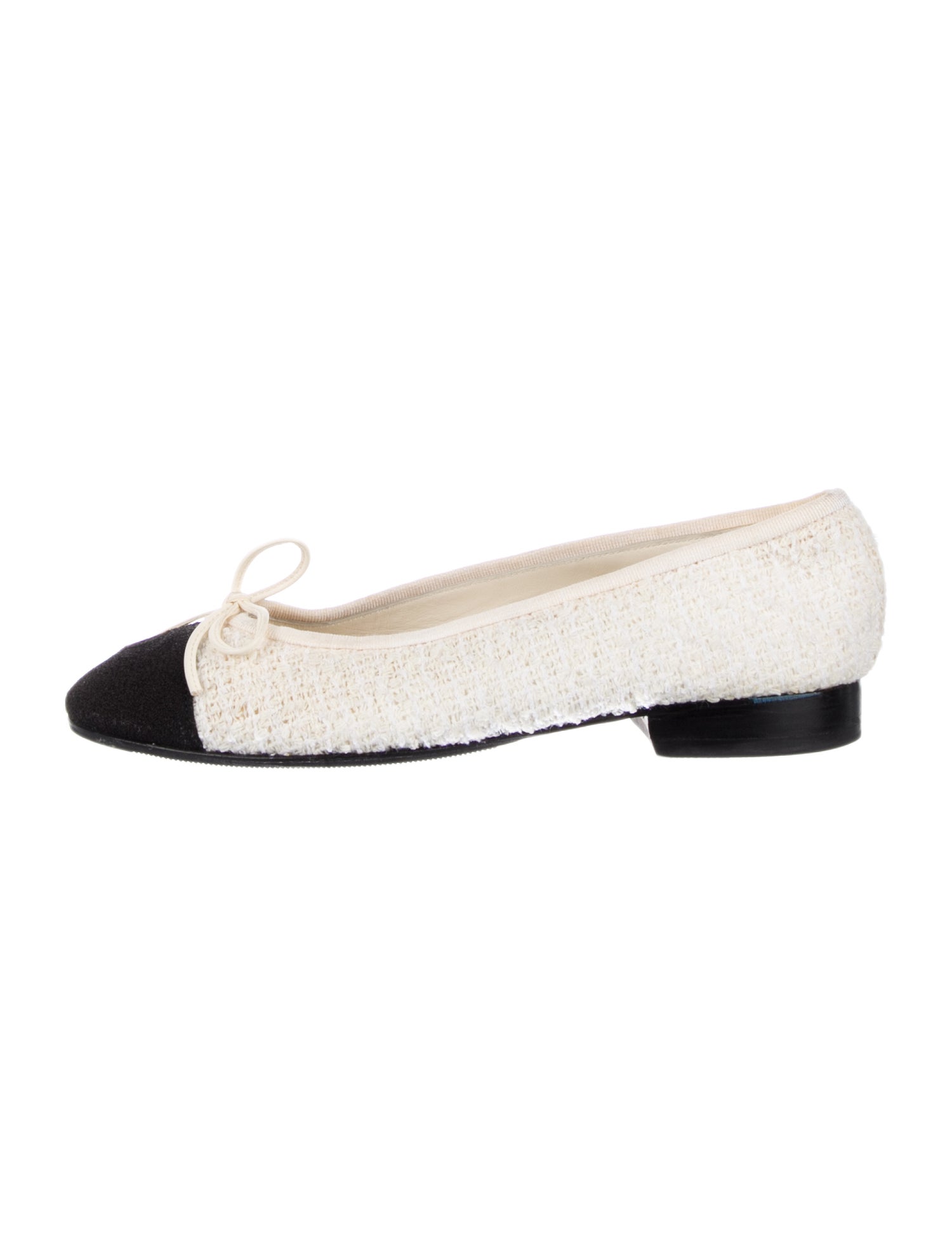 Chanel Interlocking CC Logo Tweed Flats