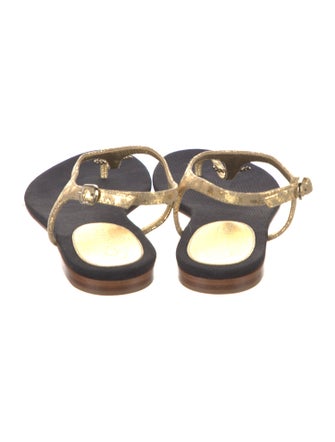 Chanel 2015 Interlocking CC Logo T-Strap Sandals