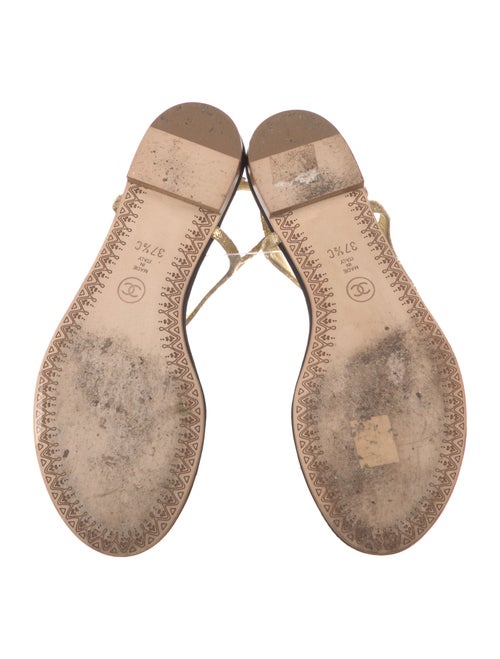 Chanel 2015 Interlocking CC Logo T-Strap Sandals