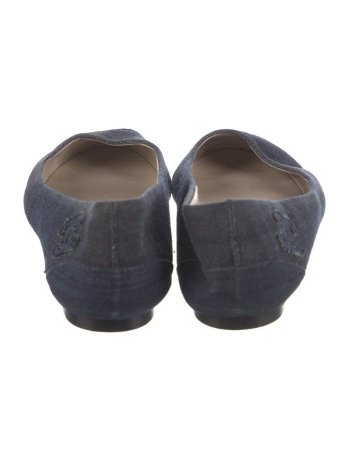 Chanel Interlocking CC Logo Denim Ballet Flats