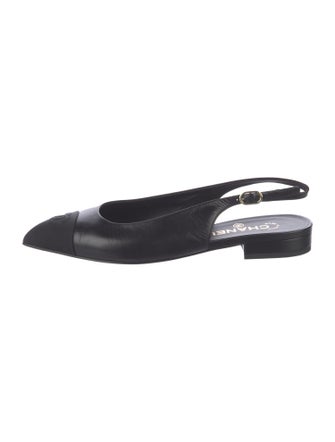 Chanel 2024 Interlocking CC Logo Slingback Flats
