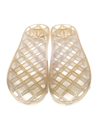 Chanel Interlocking CC Logo Rubber Slides