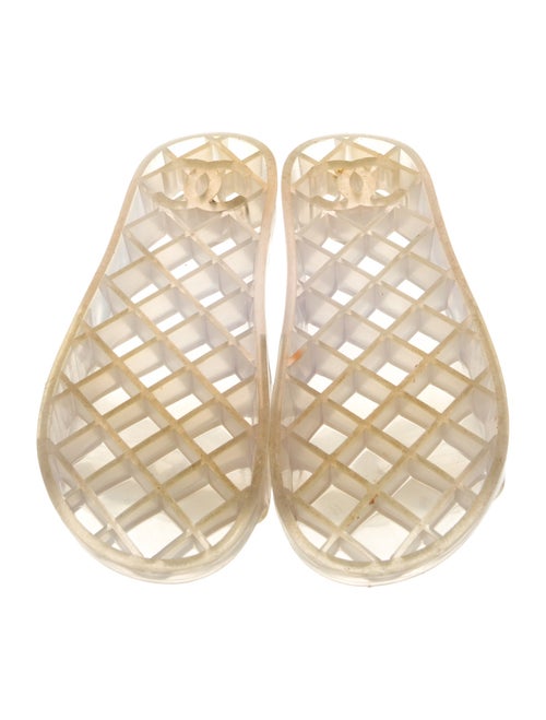 Chanel Interlocking CC Logo Rubber Slides