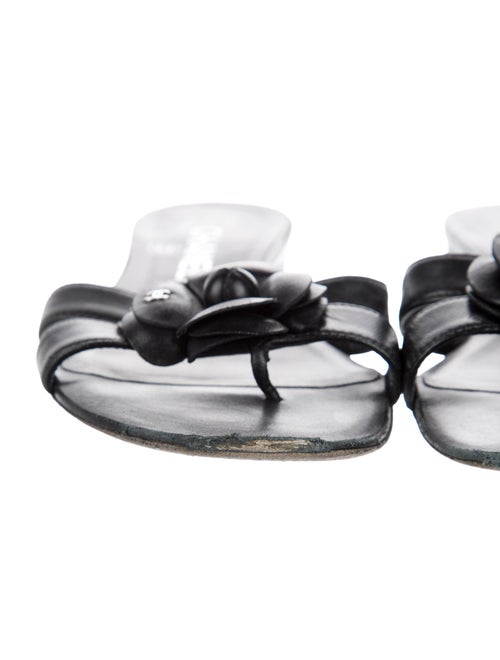 Chanel Interlocking CC Logo Leather Slides
