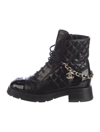 Chanel 2022 Interlocking CC Logo Combat Boots