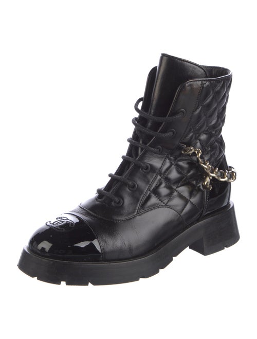 Chanel 2022 Interlocking CC Logo Combat Boots