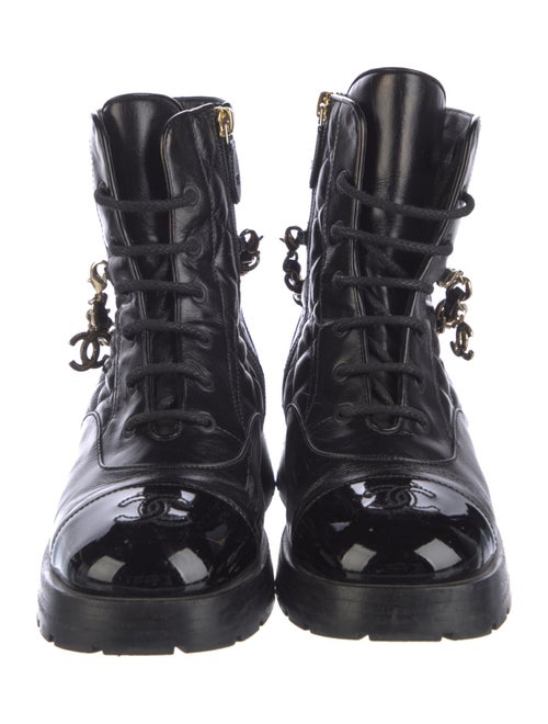 Chanel 2022 Interlocking CC Logo Combat Boots