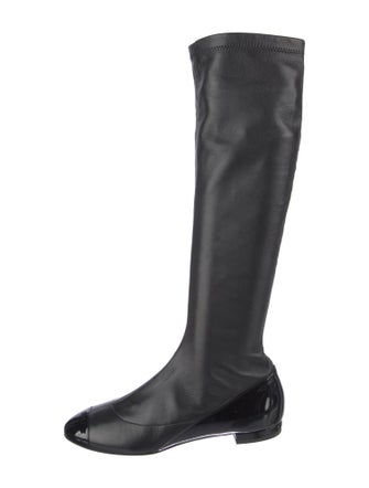 Chanel Interlocking CC Logo Lambskin Riding Boots