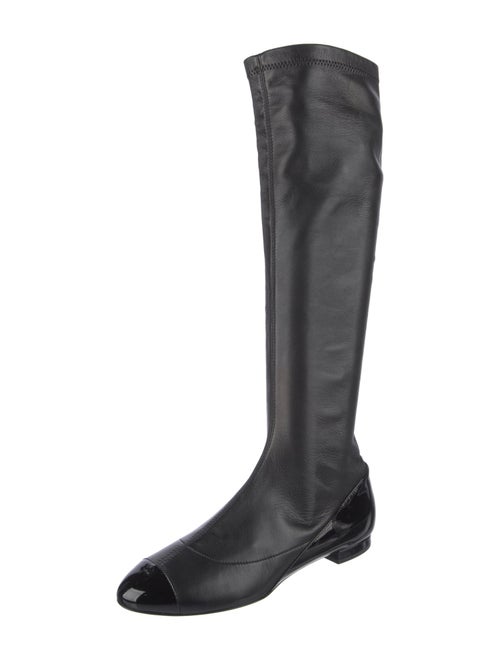 Chanel Interlocking CC Logo Lambskin Riding Boots