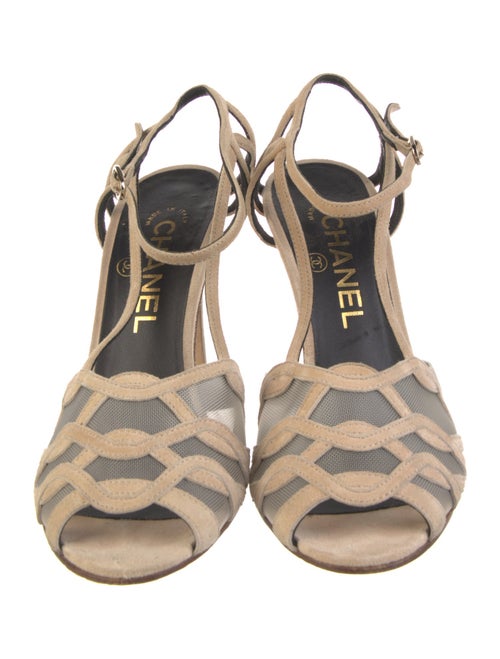 Chanel 2018 Interlocking CC Logo T-Strap Sandals