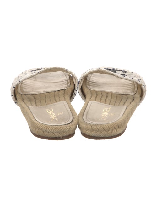 Chanel Interlocking CC Logo Tweed Espadrilles