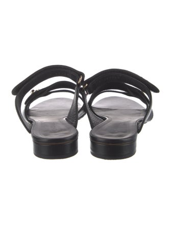 Chanel Interlocking CC Logo Leather Slides