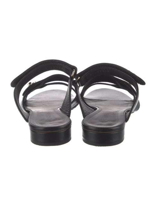 Chanel Interlocking CC Logo Leather Slides