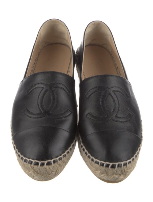 Chanel Interlocking CC Logo Lambskin Espadrilles