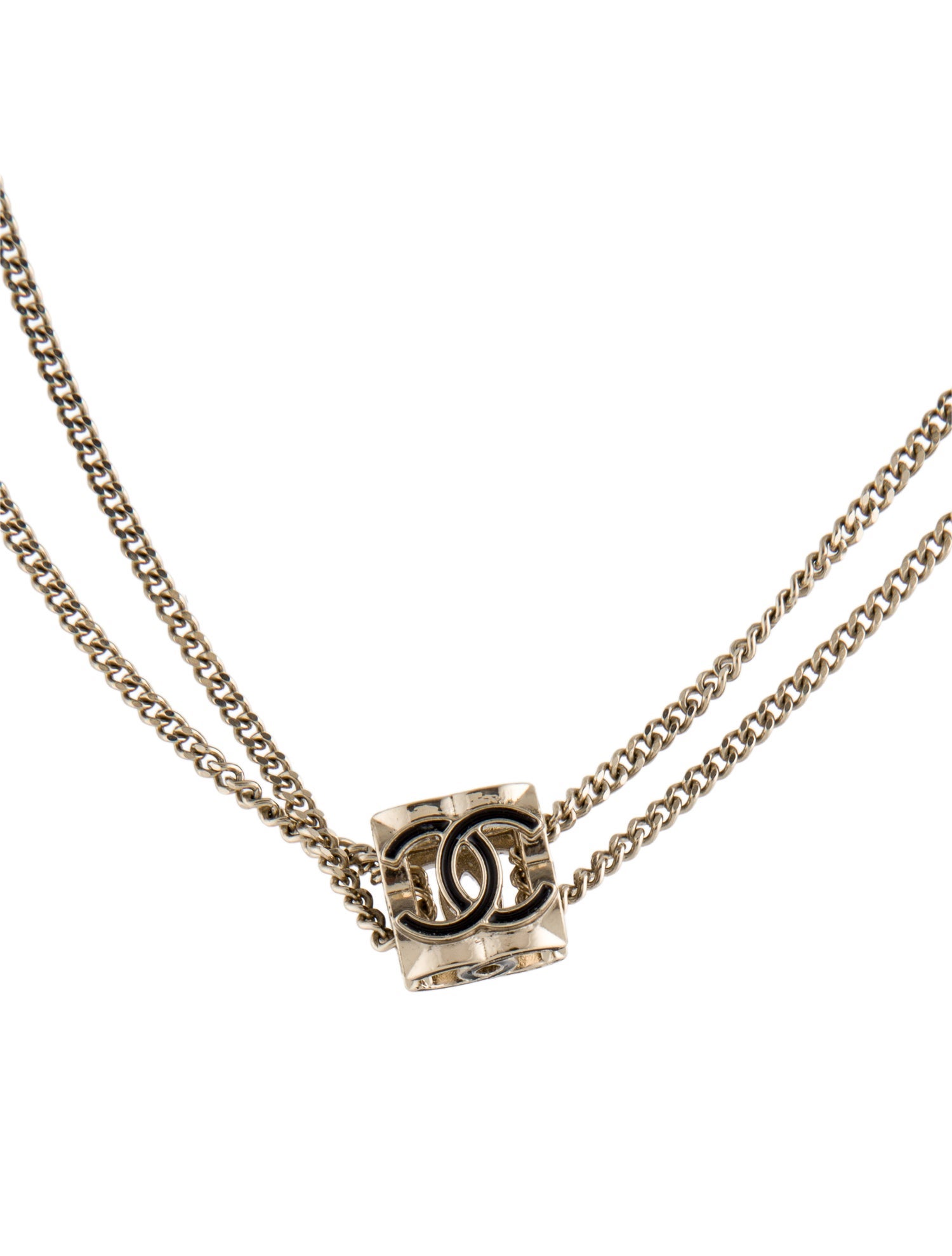 Chanel 2022 Enamel Cube Pendant Necklace