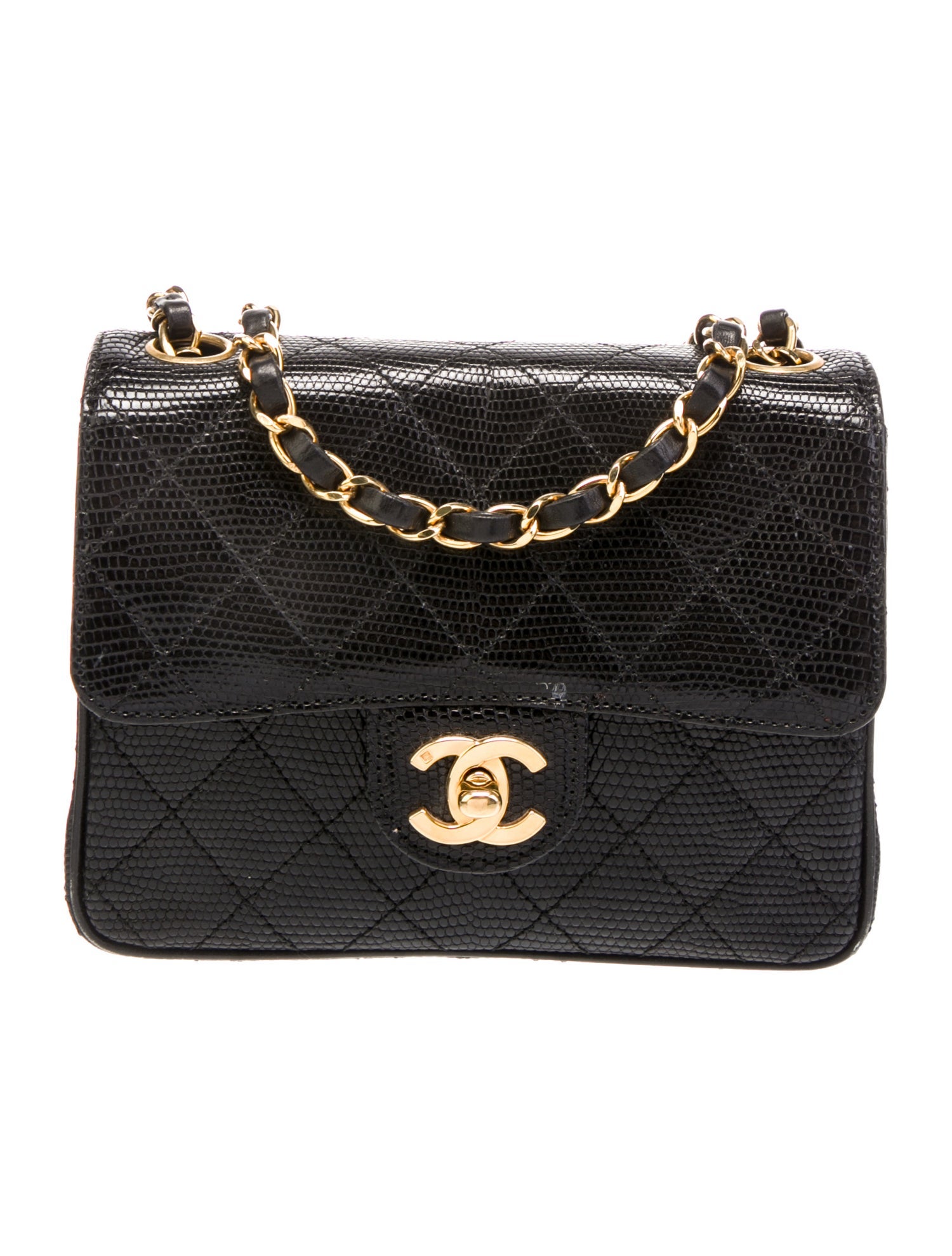 Chanel Lizard Classic Mini Square Flap Bag
