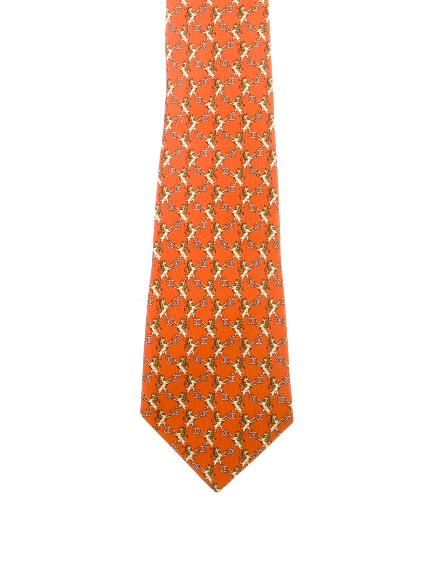Chanel CC Printed Silk Tie