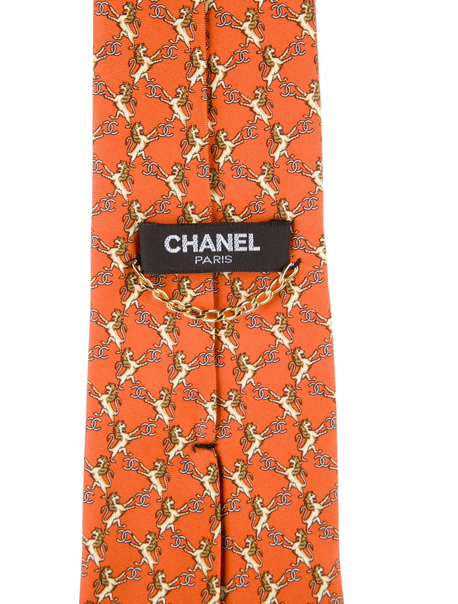 Chanel CC Printed Silk Tie