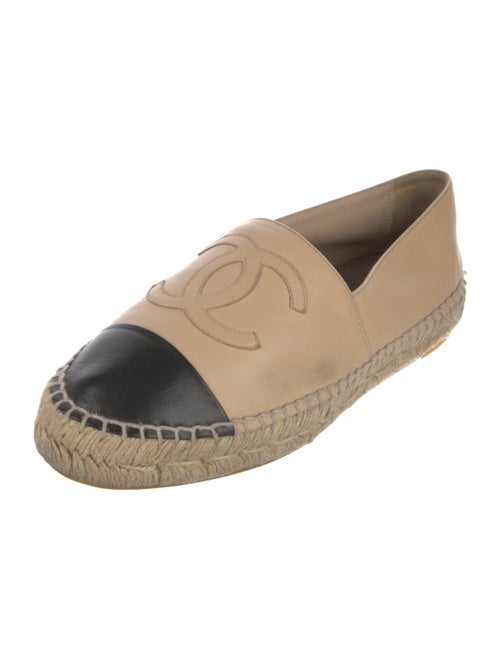 Chanel Interlocking CC Logo Leather Espadrilles