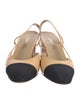 Chanel Interlocking CC Logo Goat Leather Slingback Pumps