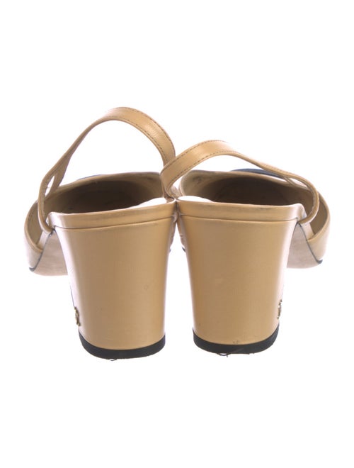 Chanel Interlocking CC Logo Goat Leather Slingback Pumps