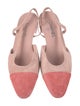 Chanel Interlocking CC Logo Suede Slingback Flats