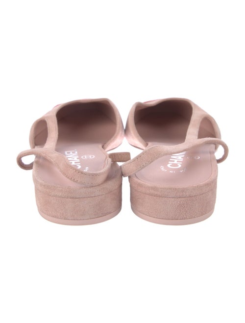 Chanel Interlocking CC Logo Suede Slingback Flats
