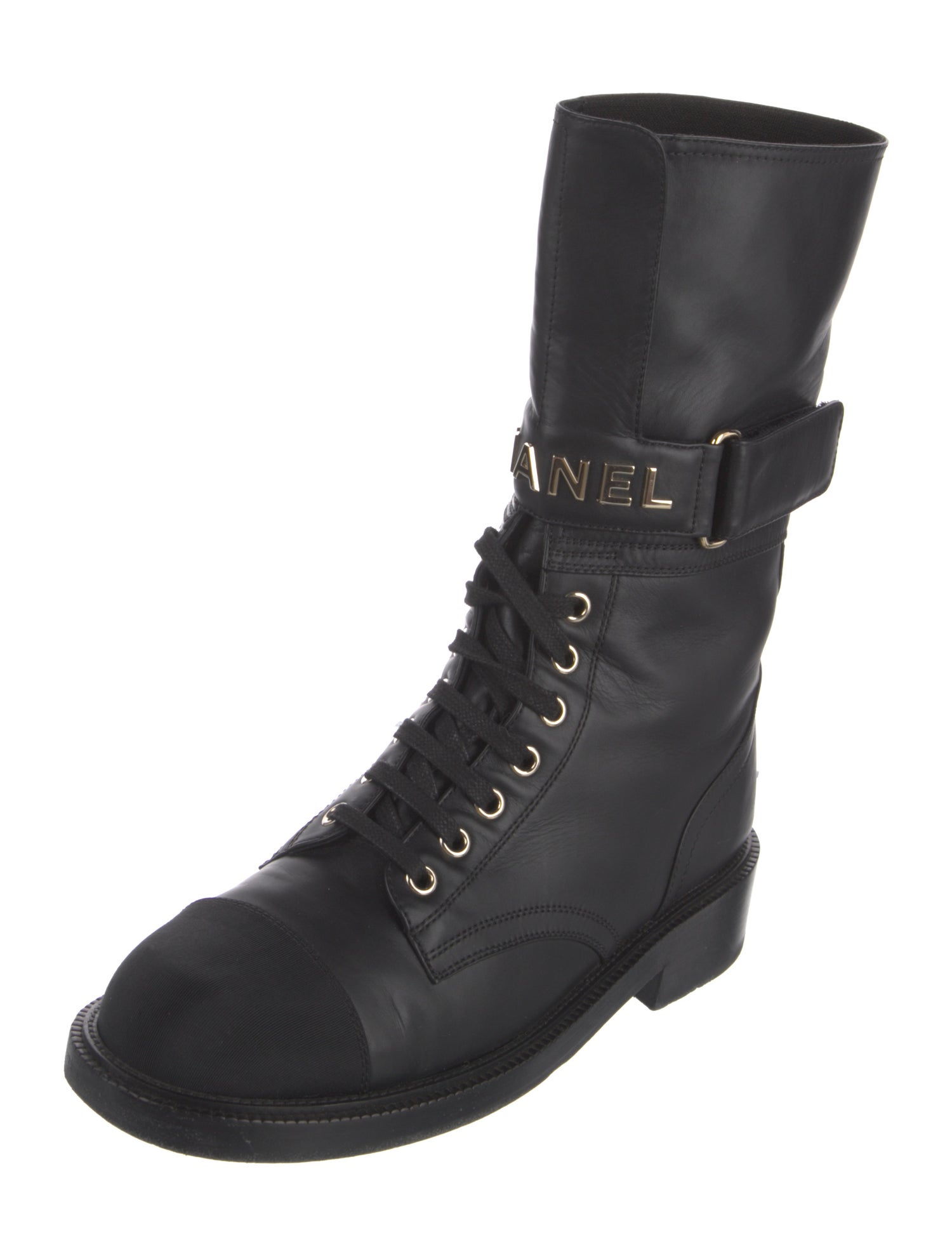 Chanel 2021 Interlocking CC Logo Combat Boots