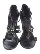 Chanel Interlocking CC Logo Patent Leather T-Strap Sandals