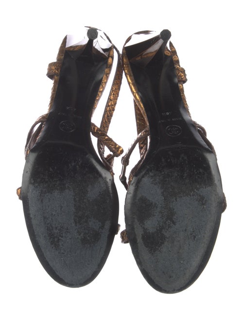 Chanel Interlocking CC Logo Python Slingback Sandals