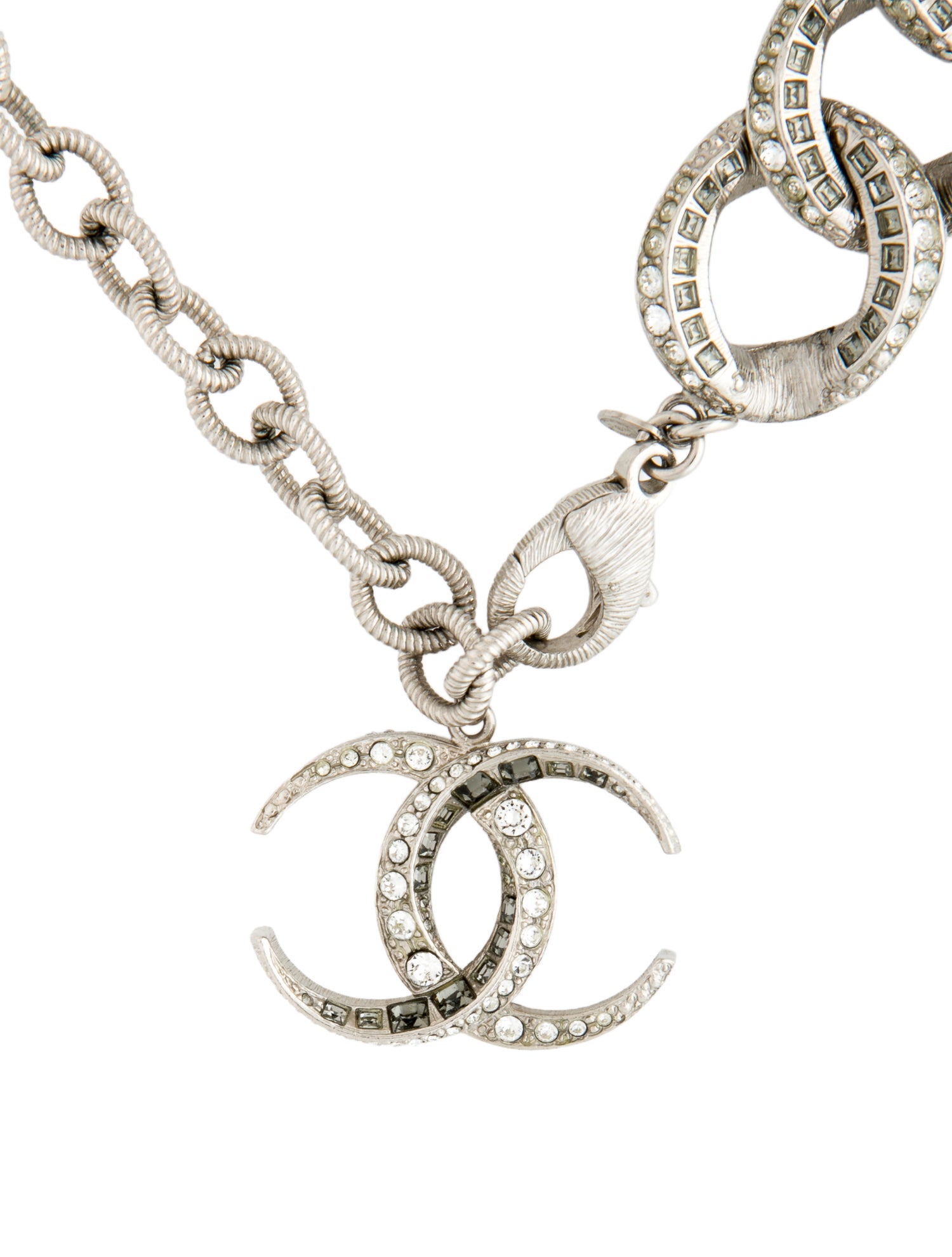 Chanel Strass Curb Chain Collar Necklace
