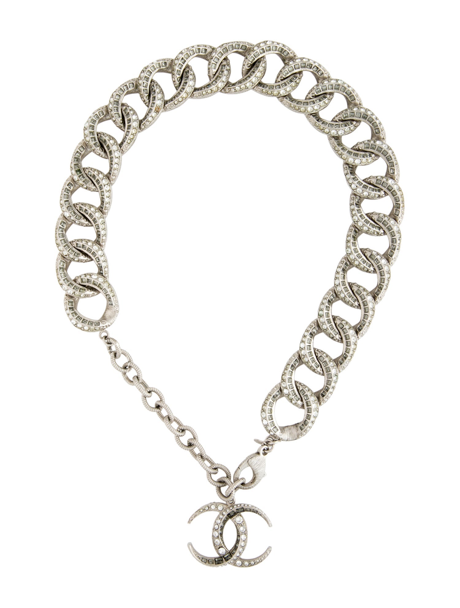 Chanel Strass Curb Chain Collar Necklace