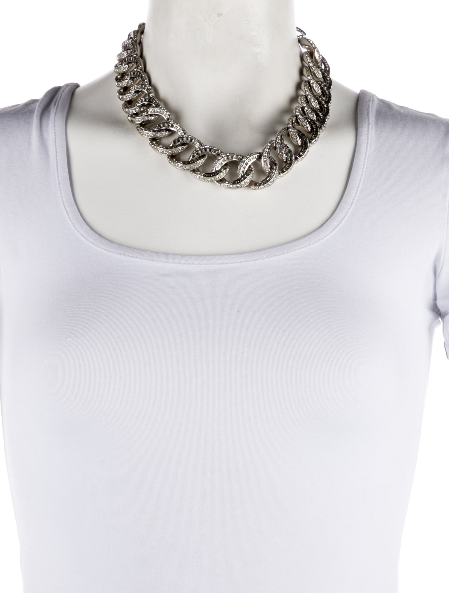 Chanel Strass Curb Chain Collar Necklace