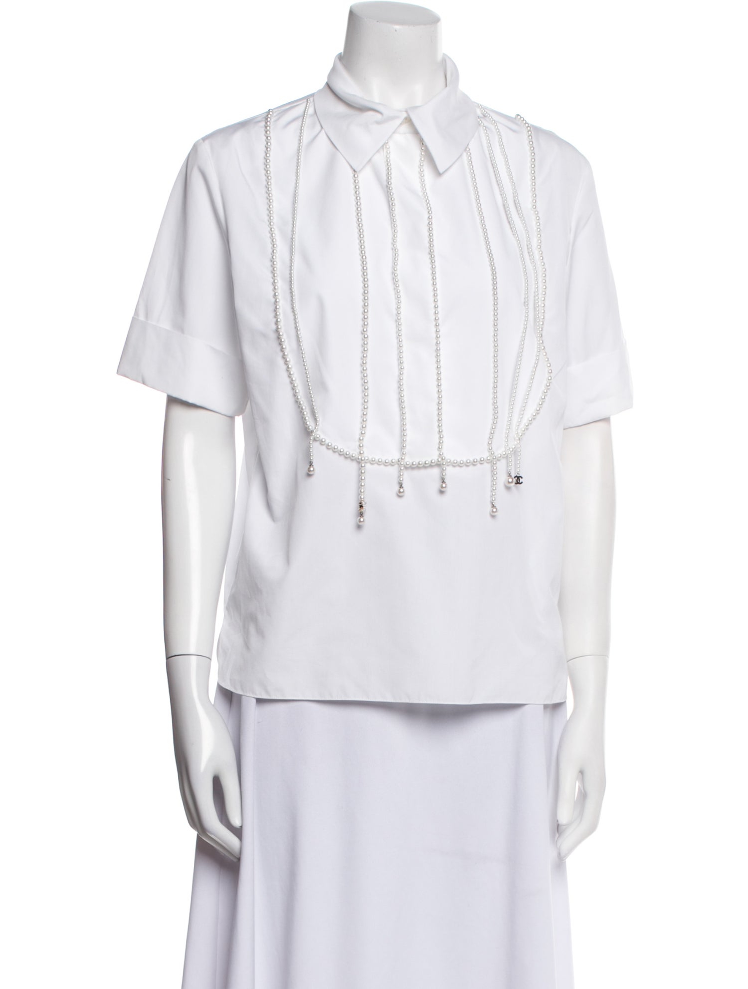 Chanel 2021 Short Sleeve Button-Up Top