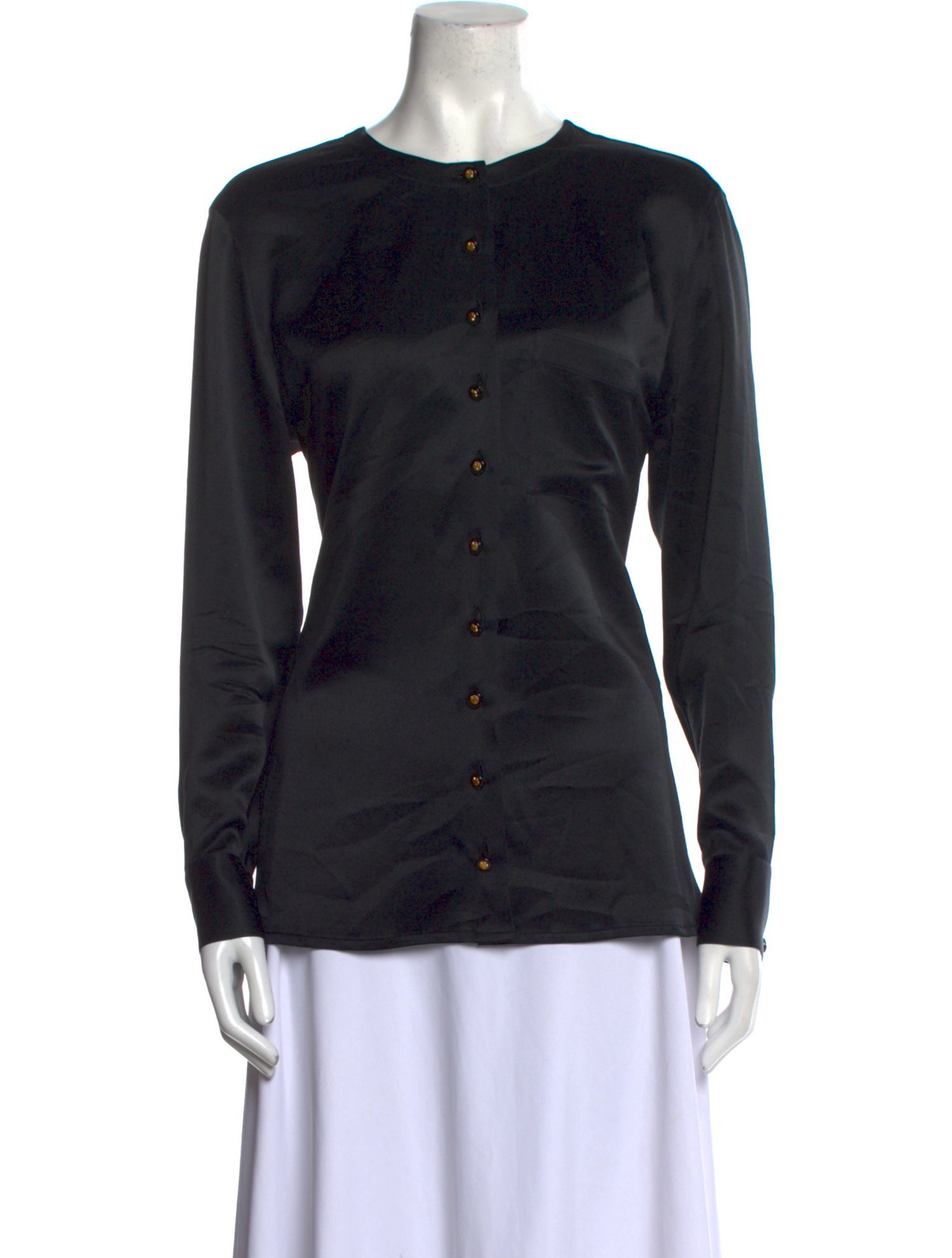 Chanel Vintage Silk Button-Up Top