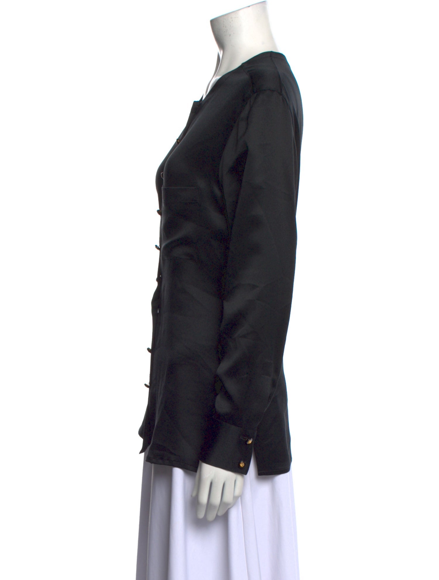 Chanel Vintage Silk Button-Up Top