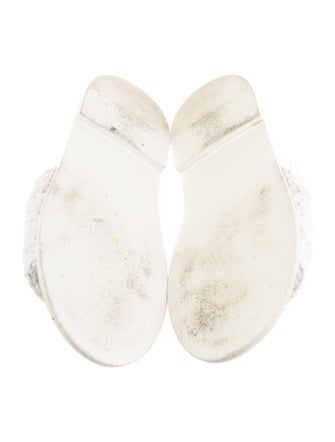 Chanel Interlocking CC Logo Raffia Slides