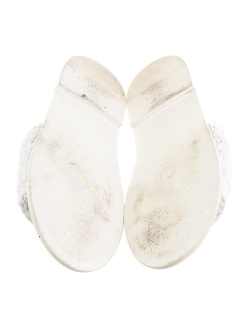 Chanel Interlocking CC Logo Raffia Slides