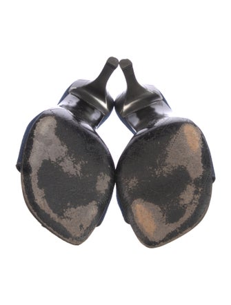 Chanel Interlocking CC Logo Denim Slides