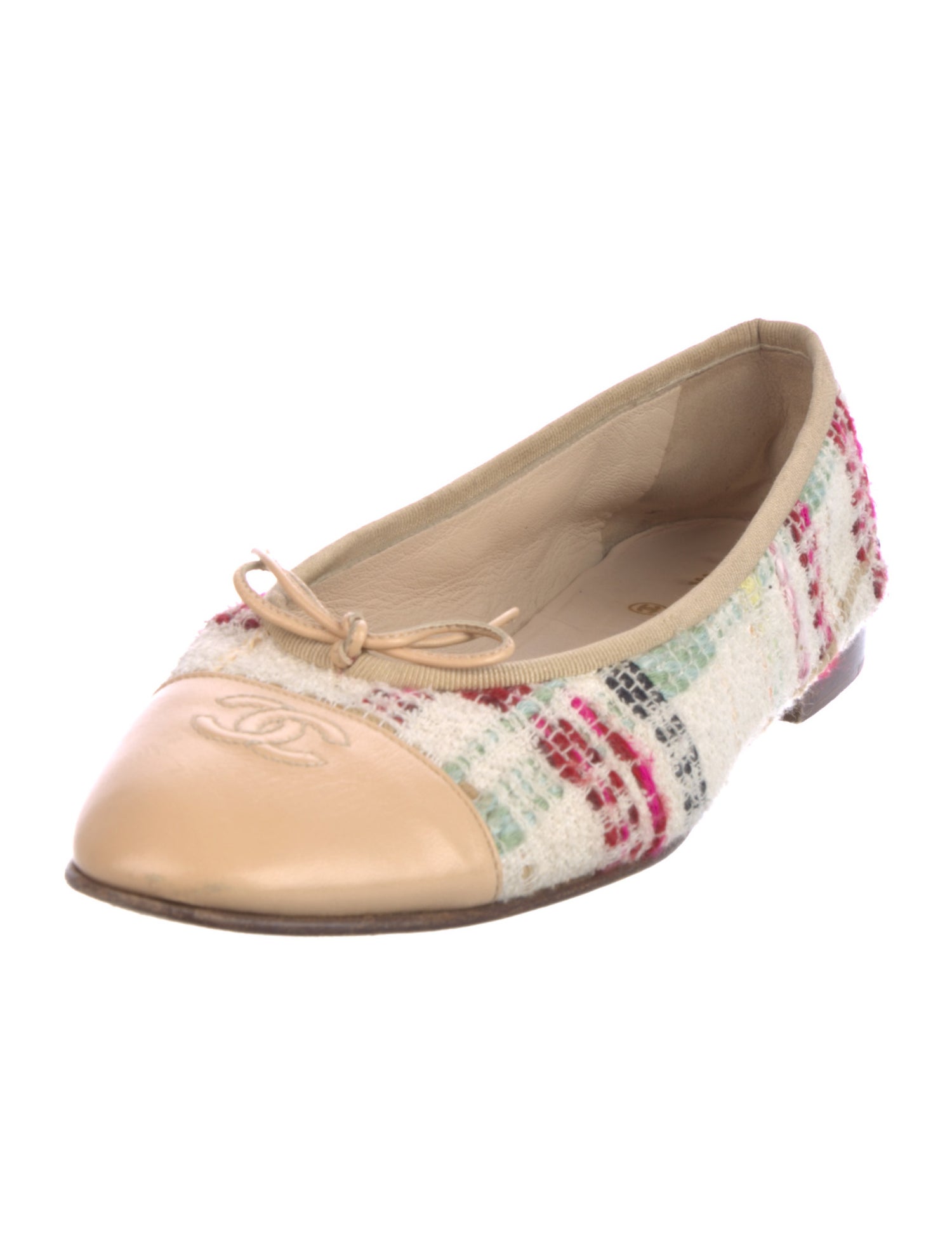 Chanel Vintage Interlocking CC Logo Ballet Flats