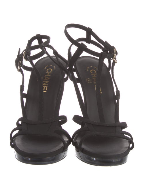 Chanel 2015 Interlocking CC Logo T-Strap Sandals