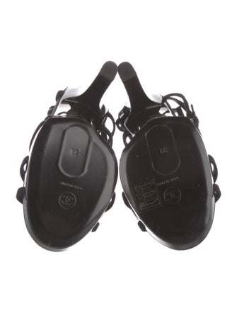 Chanel 2015 Interlocking CC Logo T-Strap Sandals