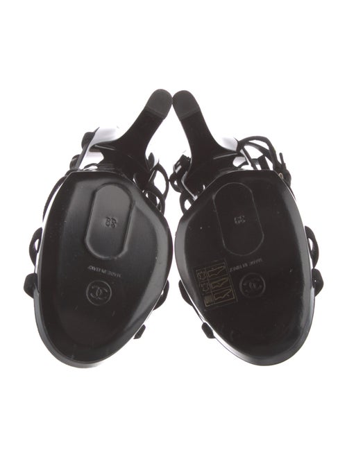 Chanel 2015 Interlocking CC Logo T-Strap Sandals