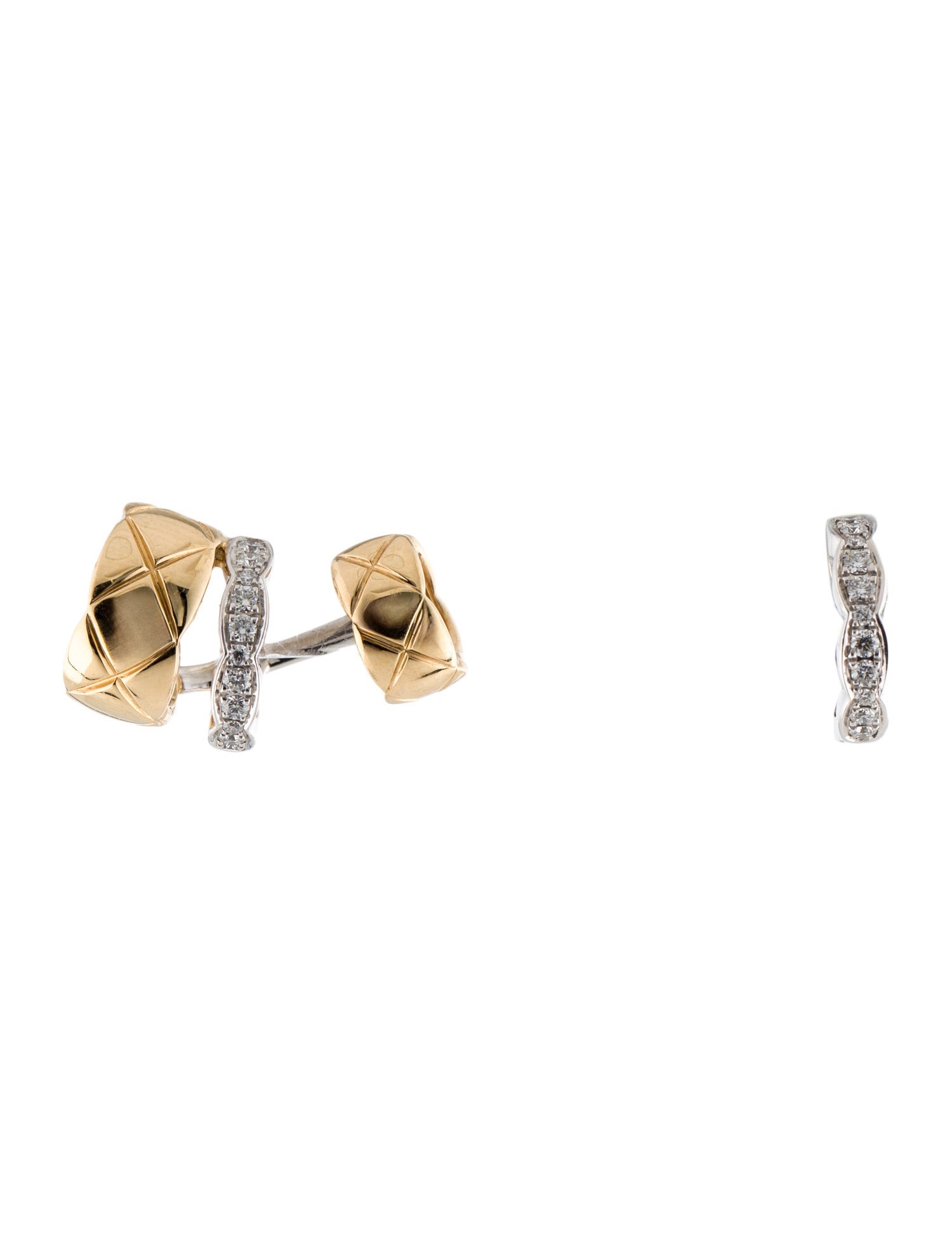Chanel 18K Diamond Coco Crush Ear Cuff Earring Set