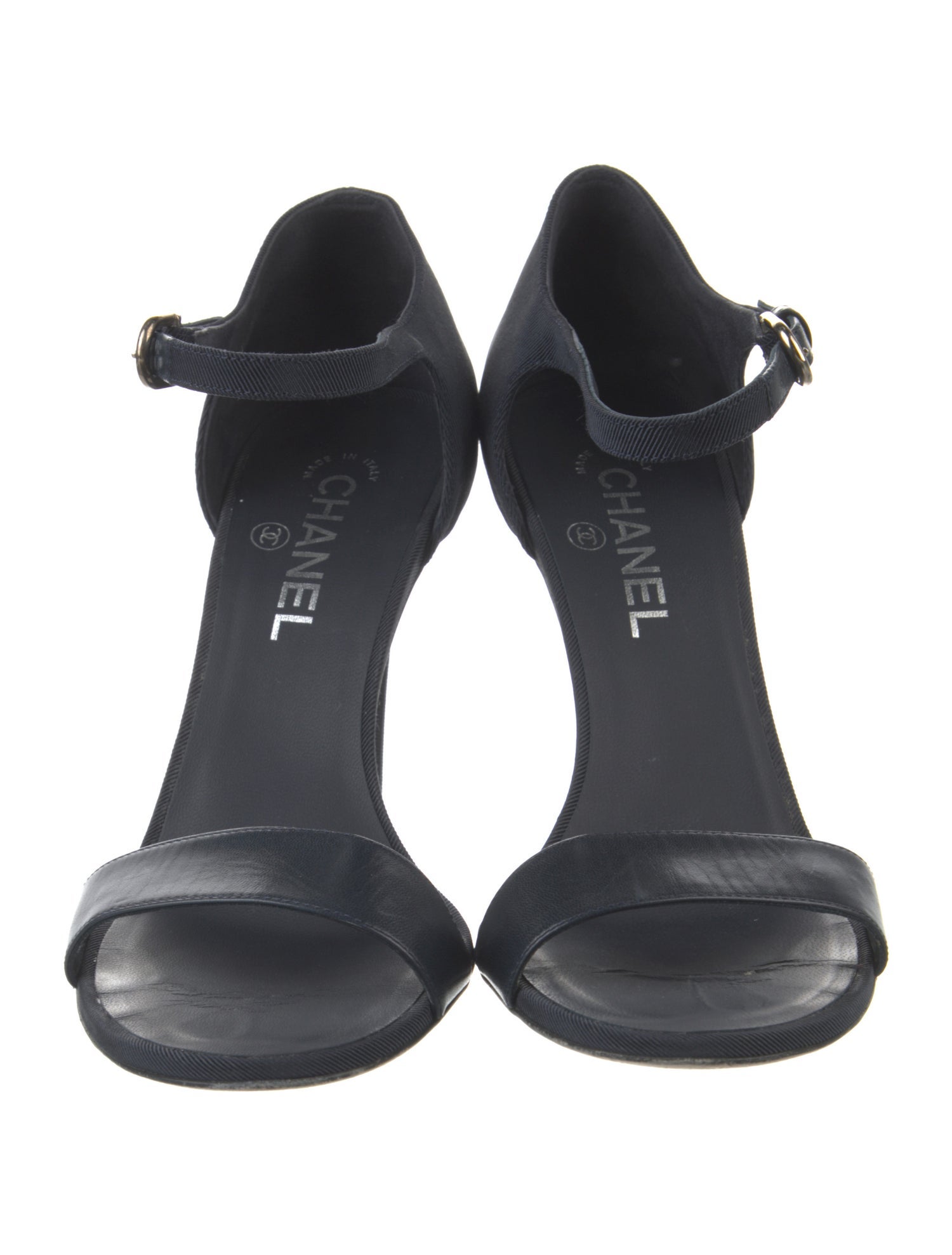 Chanel Interlocking CC Logo Nylon T-Strap Sandals