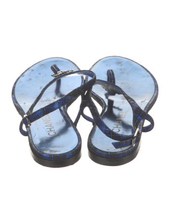 Chanel 2016 Interlocking CC Logo T-Strap Sandals