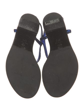 Chanel 2016 Interlocking CC Logo T-Strap Sandals